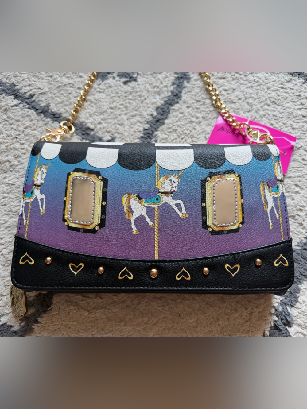 NWT Betsey Johnson Spin Me Carousel Purse - Picture 5 of 10